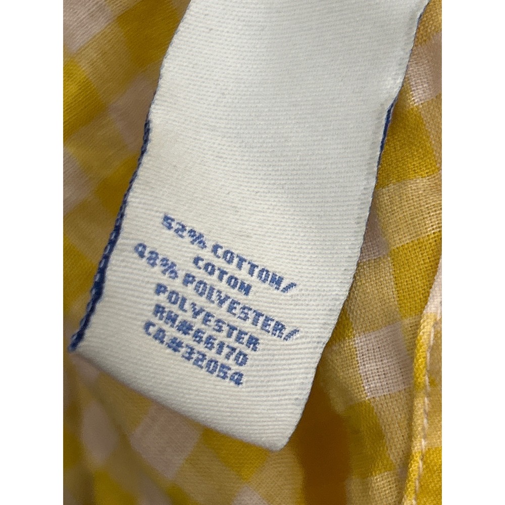 Odille Anthropologie Yellow Gingham Wrap Top Sleeveless V-Neck Side Tie - Picture 5 of 5
